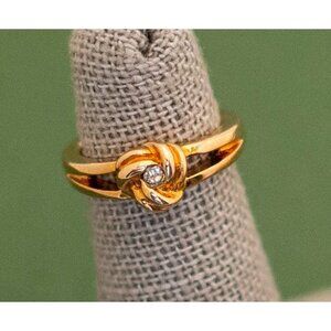 Vintage Minimalist Gold Tone Knot Ring Size 2 3/4 by Avon K1